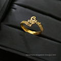 Shangjie oem anillos moda anillo de corona mate anillo de acero inoxidable ajustable anillo de nombre personalizado chapado en oro